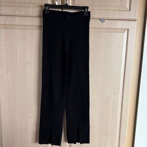 Zara Black Knit Pants with Front Slits